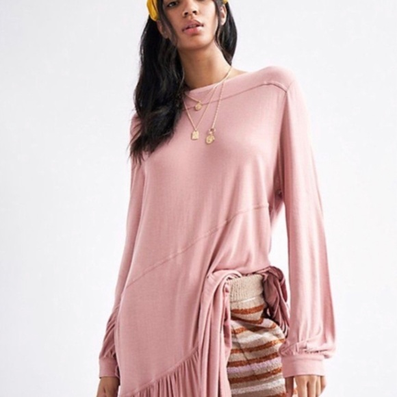 Free People Beach Jilly Midi Rose Blush Dress Size Large - Picture 3 of 13